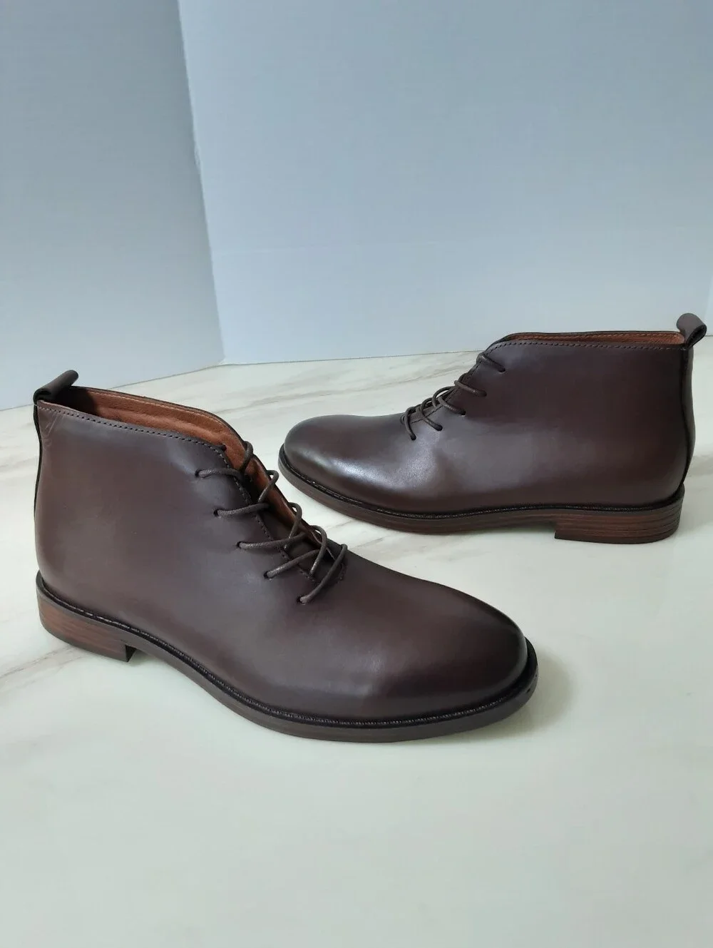 Luobaniu Brown Leather Chukka Boots Sz 11 - NWOT